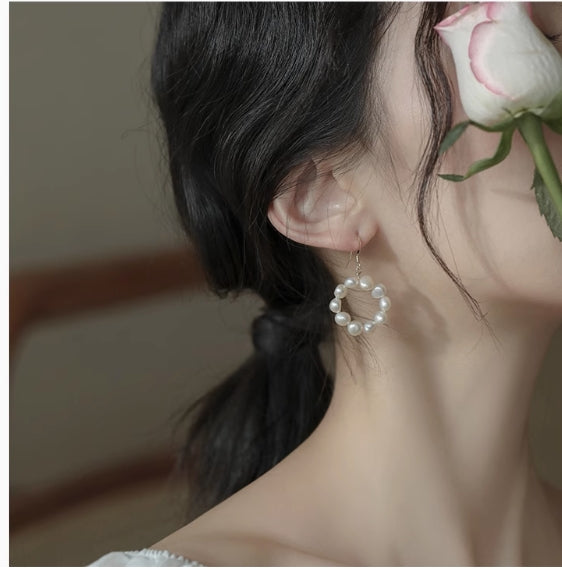 Freshwater Pearl Hoop Earrings
