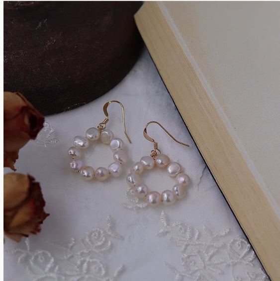 Freshwater Pearl Hoop Earrings