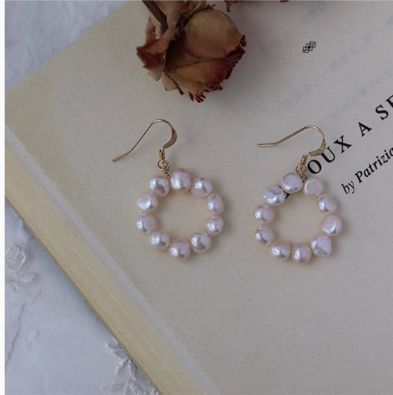 Freshwater Pearl Hoop Earrings