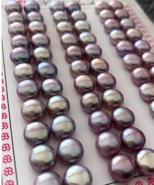 Freshwater purple pearl bun s925 silver earrings