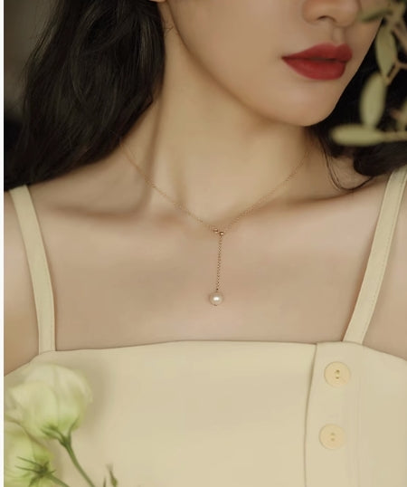Classic Y-shaped adjustable single freshwater pearl
