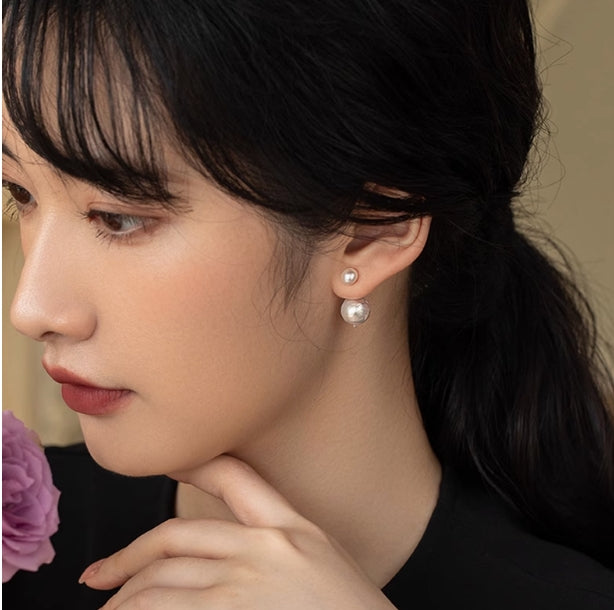 Sterling Silver Wrinkled Baroque Pearl Earrings