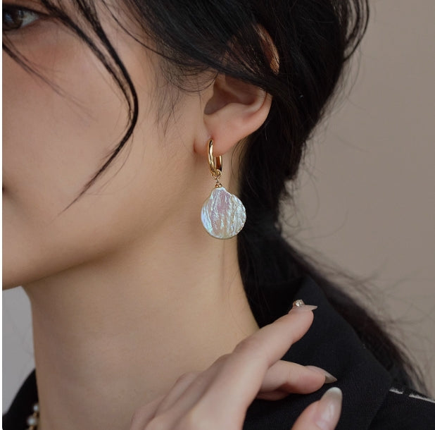 Baroque Large Saucer Pearl Earrings