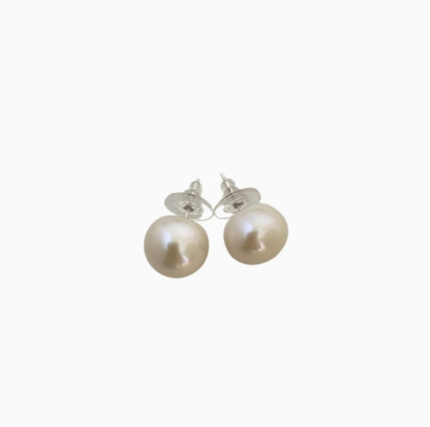 Large size freshwater pearl earrings