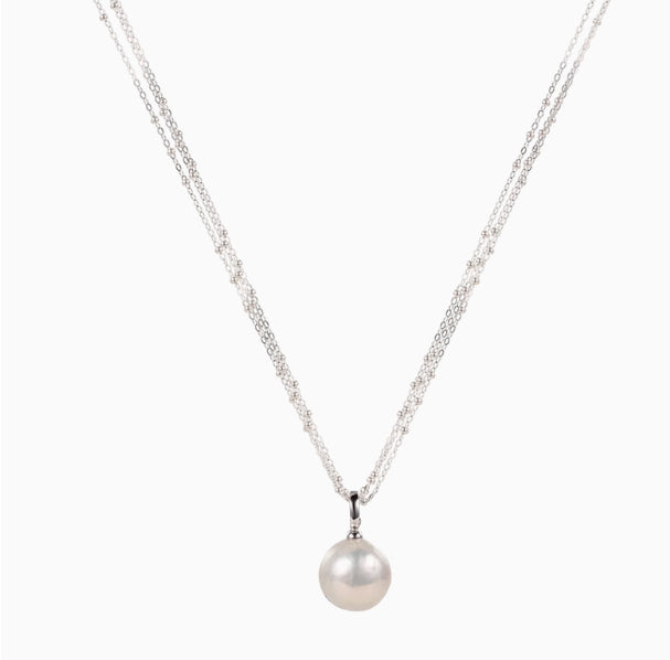 Large size freshwater nearly round pearl pendant