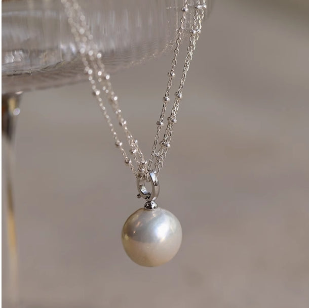 Large size freshwater nearly round pearl pendant