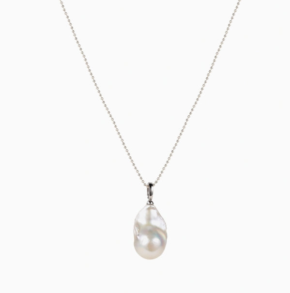 Water fish tail Rock pearl long sweater necklace
