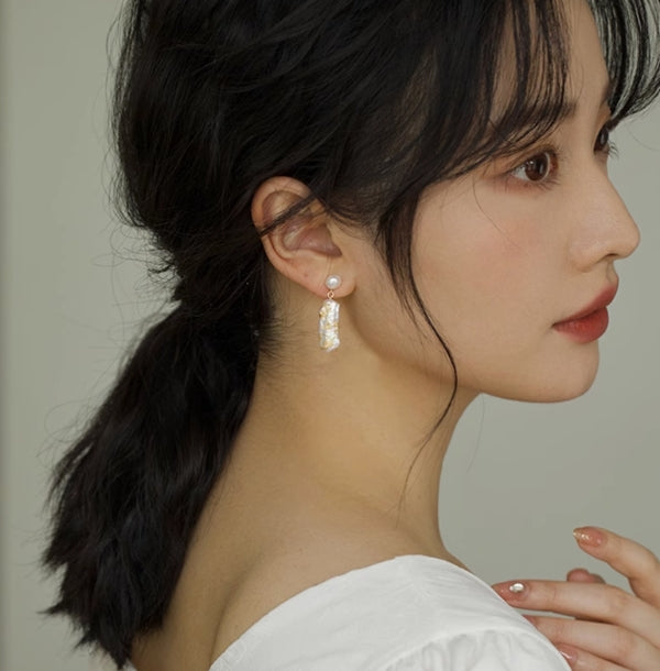 Sterling Silver Baroque Freshwater Pearl Stud Earrings