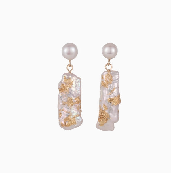 Sterling Silver Baroque Freshwater Pearl Stud Earrings
