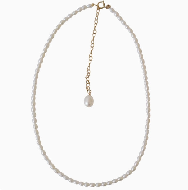 Freshwater Rice Pearl Choker Necklace