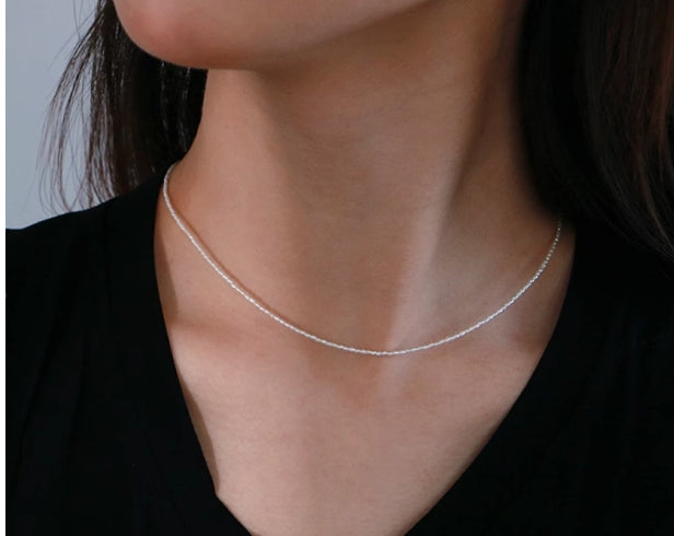 Rare 1mm rice Keshi pearl necklace
