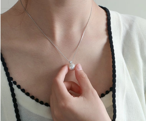 Natural Pearl Sterling Silver Princess Necklace