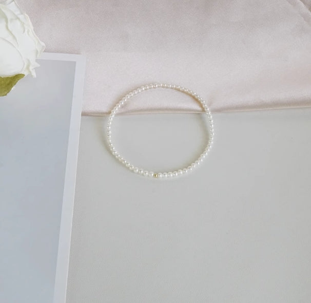 Rare 2mm ultra-fine natural freshwater small pearl bracelet