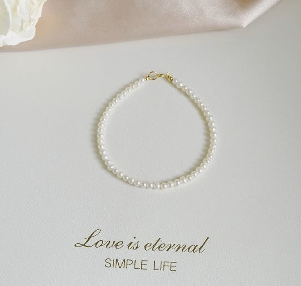 2-3mm natural strong light freshwater small pearl bracelet