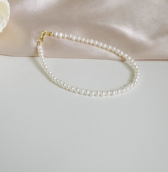 2-3mm natural strong light freshwater small pearl bracelet