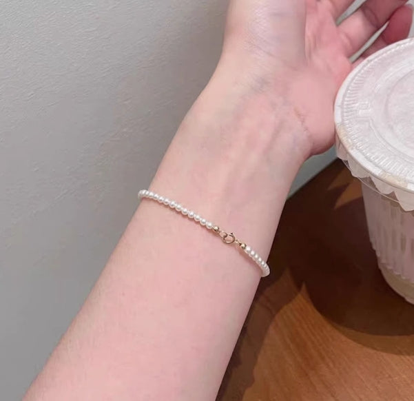2-3mm natural strong light freshwater small pearl bracelet