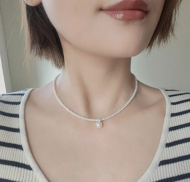 3mm natural freshwater small pearl necklace