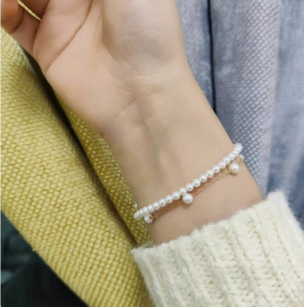 3-4mm Nearly Perfect Star Pearl Bracelet
