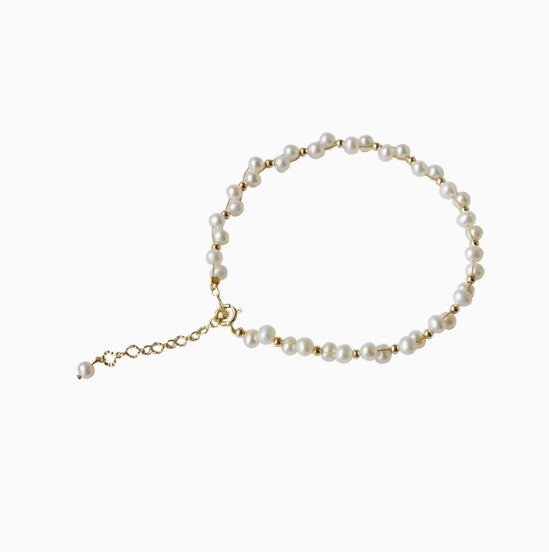 Natural freshwater small pearl double layer bracelet