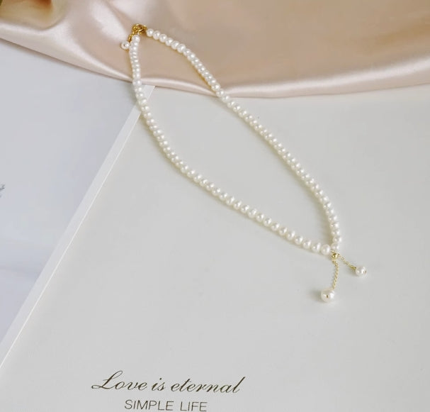 4-5mm freshwater pearl balance necklace