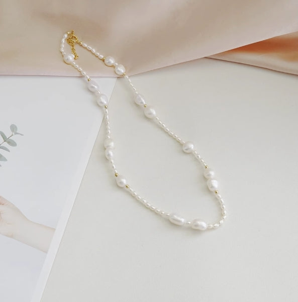 2-3mm freshwater small pearl clavicle necklace