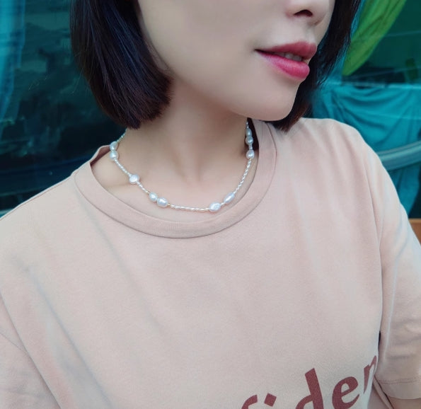 2-3mm freshwater small pearl clavicle necklace