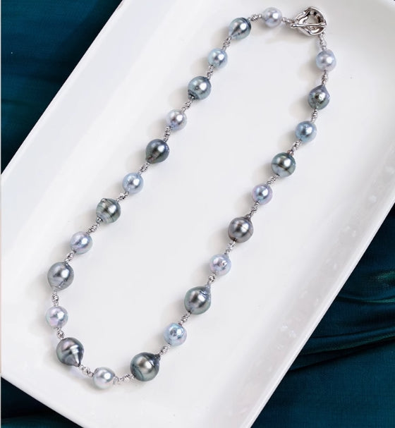 Japanese Akoya Seawater Really Many Stars Pearl Necklace
