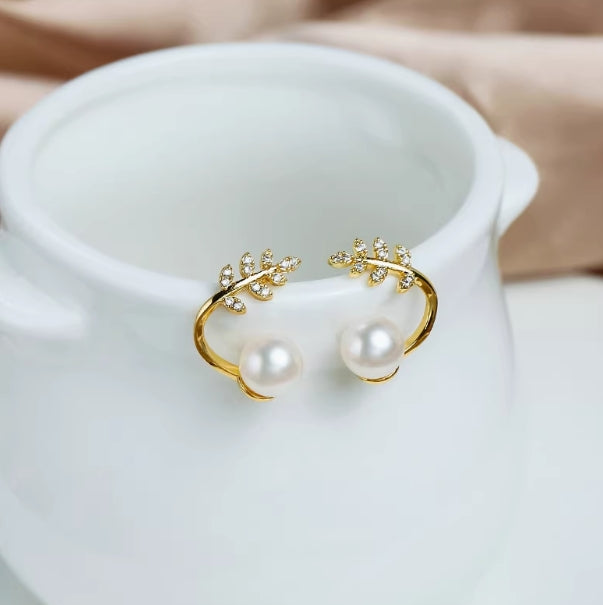 Olive branch earrings