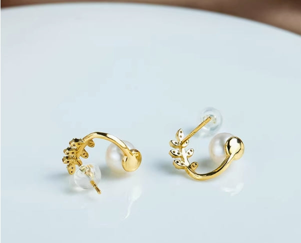 Olive branch earrings