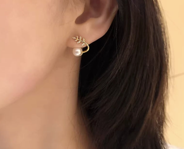 Olive branch earrings