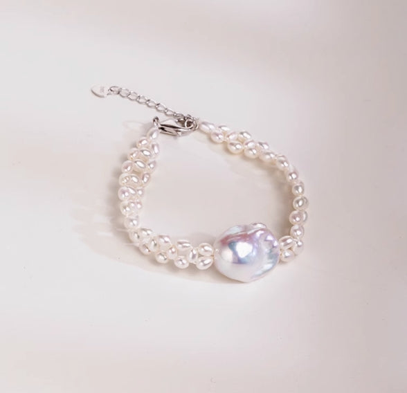 Braided Baroque Pearl Bracelet
