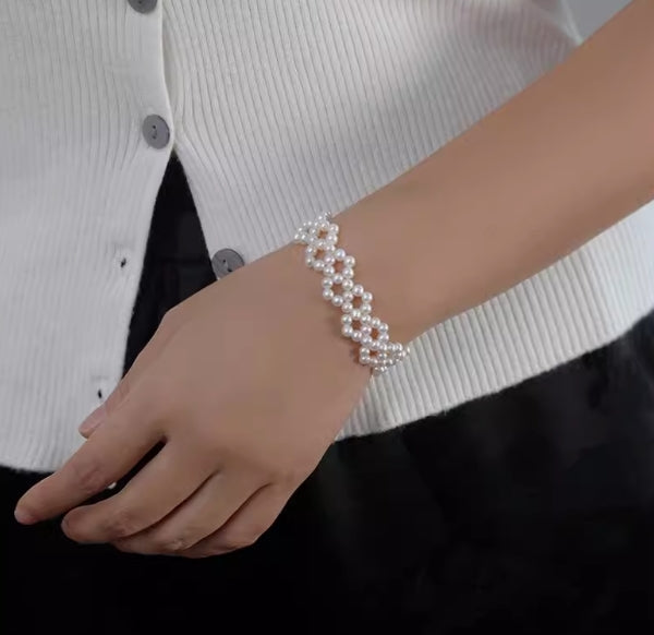 Lace baby pearl scar covering necklace bracelet