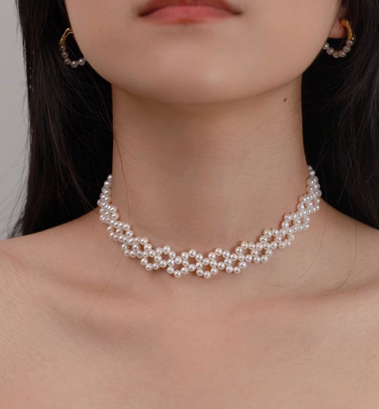 Lace baby pearl scar covering necklace bracelet