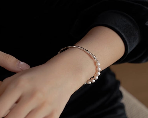 Freshwater Pearl Half Circle Bracelet
