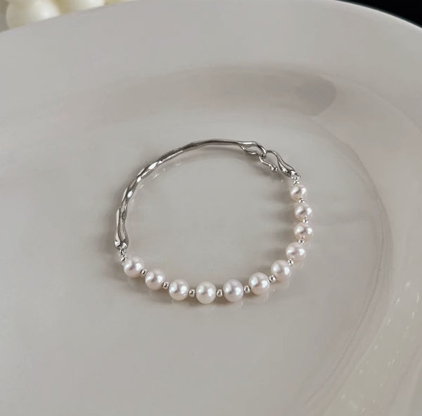 Freshwater Pearl Half Circle Bracelet