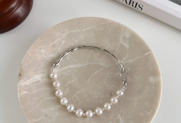 Freshwater Pearl Half Circle Bracelet