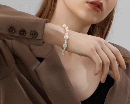 Baroque Petal Two-tone Freshwater Pearl Bracelet