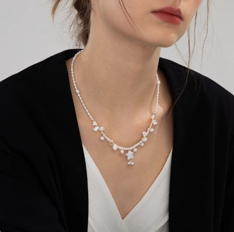 Freshwater Pearl Star Bell Necklace