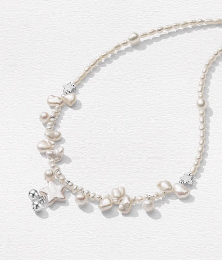 Freshwater Pearl Star Bell Necklace
