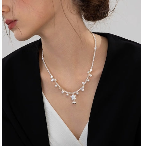 Freshwater Pearl Star Bell Necklace