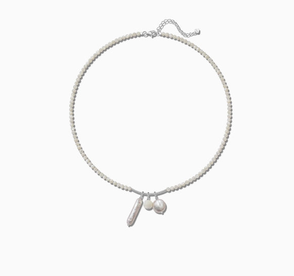 White Mother of Pearl Beaded Necklace