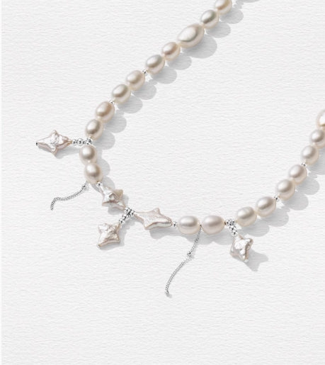 Star clavicle necklace tassel pearl clavicle necklace