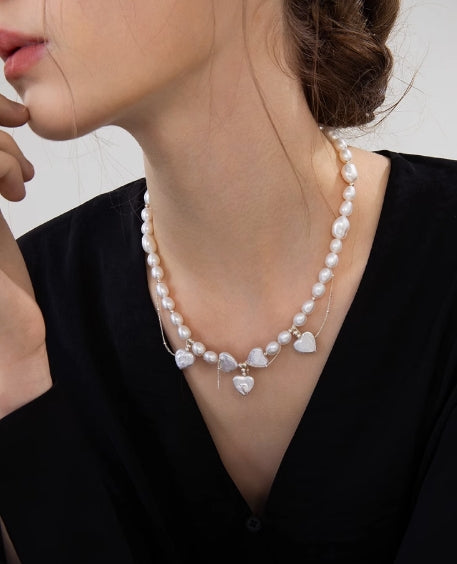 Freshwater Pearl Heart Necklace
