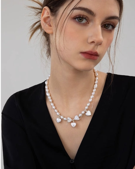 Freshwater Pearl Heart Necklace