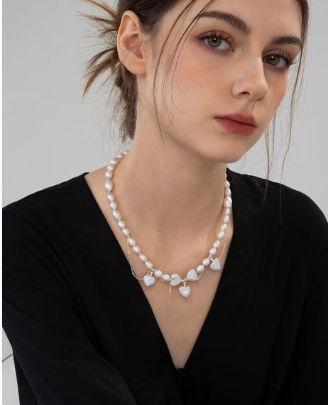 Freshwater Pearl Heart Necklace