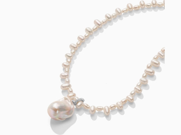 Single Drop Baroque Pearl Necklace