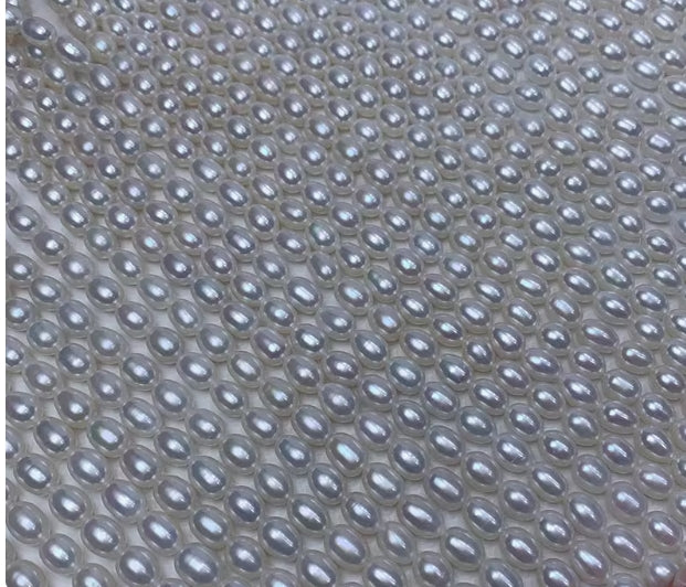 Pearl material :7-7.5mm rice pearls, non-nuclear freshwater pearls