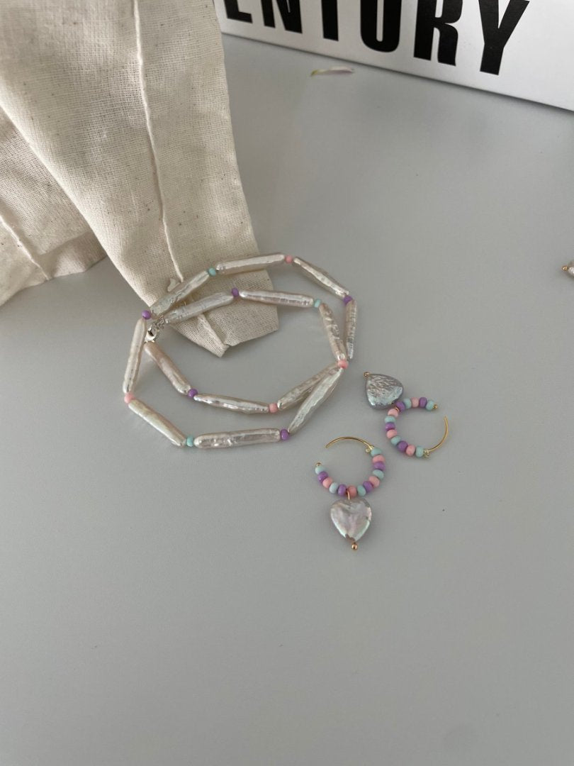 Colorful long baroque Pearl necklace