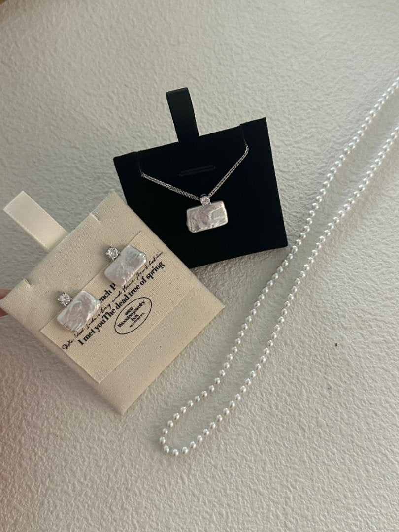 Small square diamond earrings