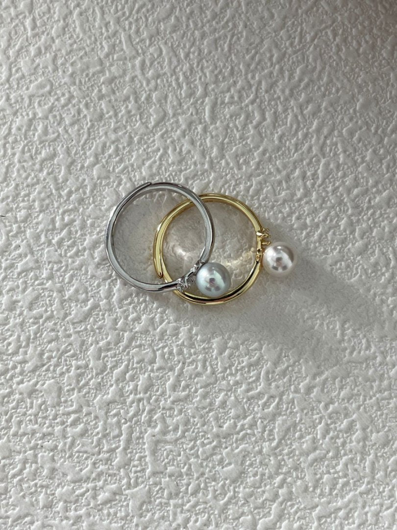 Solitaire Pearl Ring